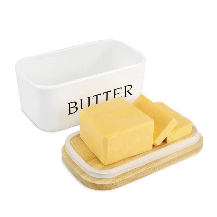 Beurrier Inox FHISKUNYU - 250g - Couvercle Avec Poignée - Pour Beurre Et Fromage