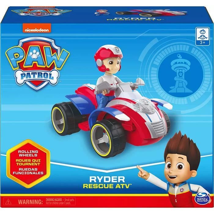 Figurine Ryder + Véhicule Quad ATV - Pat' Patrouille - SPIN MASTER - Rouge,  Bleu, Blanc - Jouet Enfant - Cdiscount Jeux - Jouets