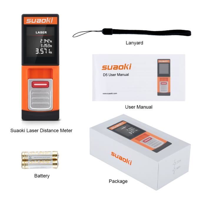 Suaoki T l m tre Num rique Laser D5 20m Mesurer la distance Espace