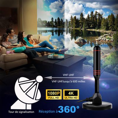 Antenne Tv Longue Portée Antenne TV Intérieure HD 420KM - Réception Longue Portée 360° Avec Amplificateur Intégré Antenne TNT HD 420km
