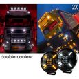 12V 24V LED Phare Combiné Blanc Orange X2 Faisceau Spot pour Tracteur Camion Bus-0