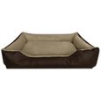 BedDog LUPI lit pour chien, Panier corbeille, coussin de chien [XXXL env. 150x110cm, MELANGE (brun/beige)]-0
