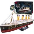 Puzzle 3D Bateau - Maquette Titanic A Construire avec LED, Puzzles 3D, Maquettes De Navires, Jeux D'assemblage, 266 Pièces, 4h-0