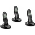 Téléphone sans fil Motorola Classic LITE C10 Trio - Noir - DECT - Répertoire 50 contacts - Mains libres-0