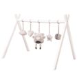 ROBA Portique d'eveil pour bébé - incl. set de pendentifs "roba Style" gris clair – arche de jeu en bois massif laqué-0