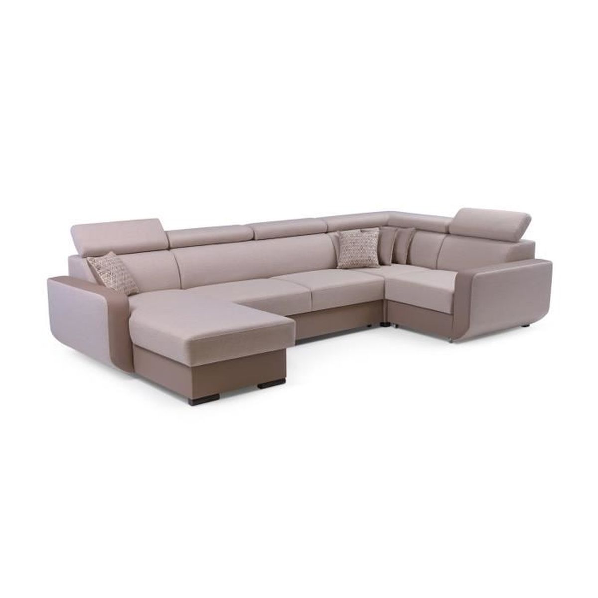 Canape D Angle Panoramique En U Convertible Et Reversible Droit