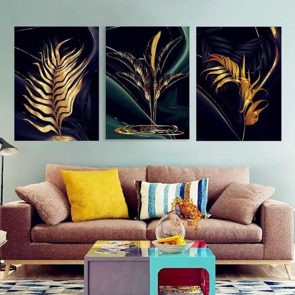 TROYSINC Lot De 3 Posters - Plante Verte - Tableaux Muraux Modernes Sur Toile - Sans Cadre - Nature - Décoration Murale Pour Salon (style A, 50 X 70 Cm