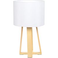 Lampe sur pied en bois - H. 34,5 cm - Blanc