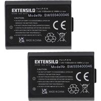 EXTENSILO 2x Batteries compatible avec Canon EOS 2000D, 4000D, Kiss X50, Kiss X70, 1300D appareil photo, reflex numérique (1100mAh,