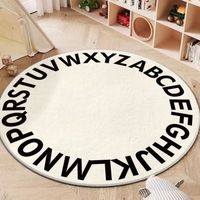 Space Tapis de Jeu Fait Main ABC Alphabet pour Enfants - Doux Coton Lisse Lettres Éducatives Précoce Tapis, Blanc & Noir,120cm