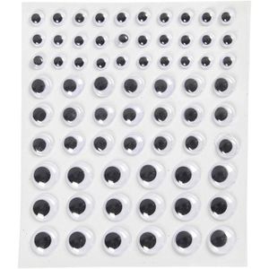 Lot De 100 Yeux Mobiles Autocollants - 50x10mm + 50x20mm - Noir Et Blanc - Pour DIY, Artisanat, Décoration