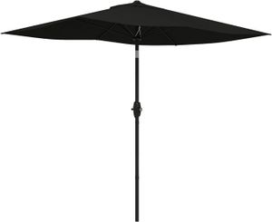 PARASOL Noir Parasol rectangulaire inclinable 2 x 3 m avec manivelle toile polyester imperméabilisée haute densité 180 g/m2