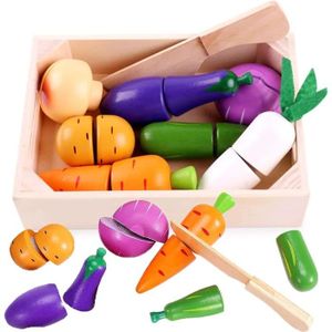Dinette Plateau Fruits & Légumes à découper Plantoys, jouets en bois