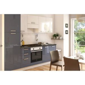 Aquila Gris Blanc Cuisine équipée 255 Cm Achat Vente