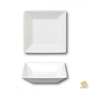 ADDTREE Lot de 4 assiettes carr/ées en porcelaine blanche de 24,6 cm