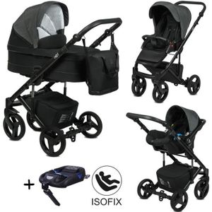 poussette combinée trio 3 en 1 b&w isofix