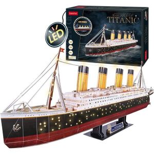 MAQUETTE DE BATEAU Puzzle 3D Bateau - Maquette Titanic A Construire avec LED, Puzzles 3D, Maquettes De Navires, Jeux D'assemblage, 266 Pièces, 4h