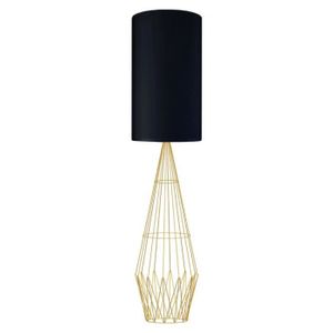 LAMPADAIRE TOSEL Lampadaire 1 lumière - luminaire intérieur - tissu  noir - Style vintage - H165cm L30cm P30cm