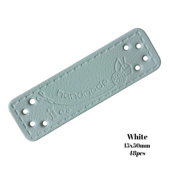 Lot De 50 étiquettes En Cuir Synthétique à Coudre Faites à La Main En Relief Pou