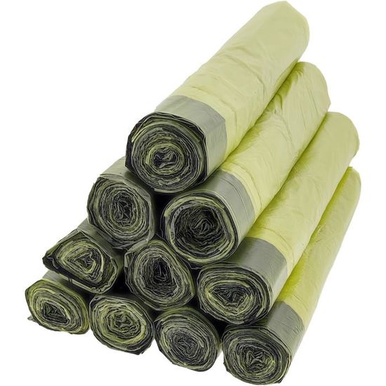 Lot De 200 Sacs Poubelle De 20 L Avec Cordon De Serrage, 50 X