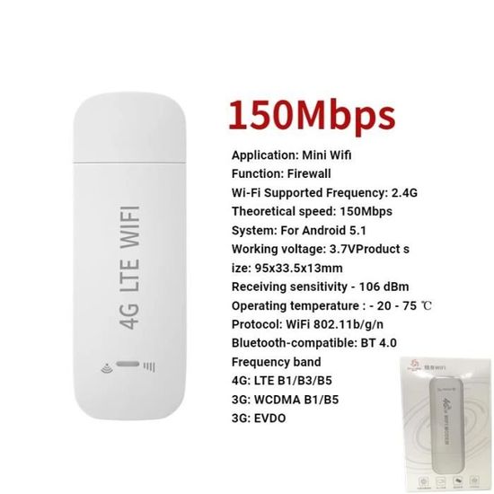 Acheter Dongle USB sans fil 4G LTE, routeur WiFi 150Mbps, Modem haut débit  Mobile, clé carte Sim, adaptateur USB, routeur de poche, adaptateur réseau