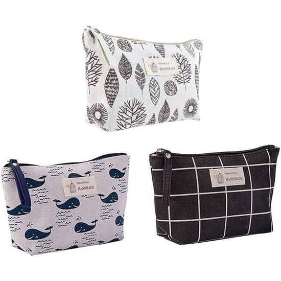Petite Pochette Maquillage Femme - Multifonction, 5 Compartiments, Portable - Pour Voyage, Rangement Cosmétiques