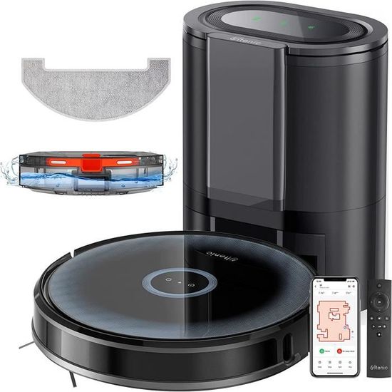 Robot Aspirateur-laveur R11 Avec Station Auto-vidage 90 Jours - 10000Pa, Navigation LiDAR, WiFi, Pour Tapis/sols/poils