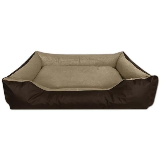 BedDog LUPI lit pour chien, Panier corbeille, coussin de chien [XXXL env. 150x110cm, MELANGE (brun/beige)]