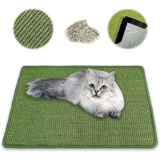 tapis griffoir chat - sisal, durable, antidérapant, convient pour chauffage au sol, entretien des griffes, tapis en sisal pour mur