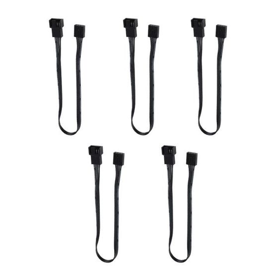 Câble Extension Ventilateur PWM 4 Broches - 26cm, Nylon, Pour PC Et CPU