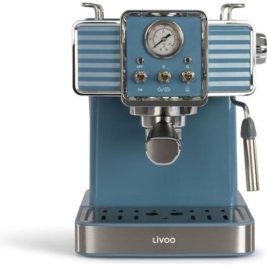 LIVOO DOD174 Machine à café expresso- Réservoir 1,5L - Bleu