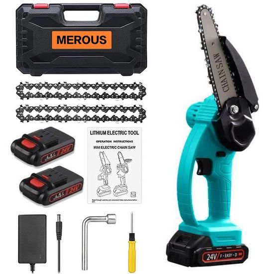 merous 4 pouces mini tronconneuse electrique 800w vitesse a 5m s scie a chaine electrique rechargeable cdiscount jardin