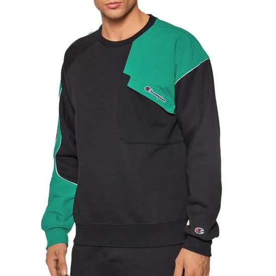 Sweat Noir Vert Homme Champion 216555 Green Cdiscount Pret a Porter