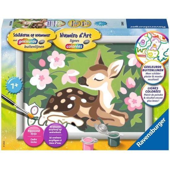 Ravensburger Peinture Par Numéros Jolie Sirène - Kit Enfant Dès 9 Ans Avec Cadre Et Paillettes