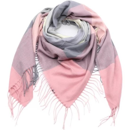 Écharpe Plaid Femme Ultra-doux Rose