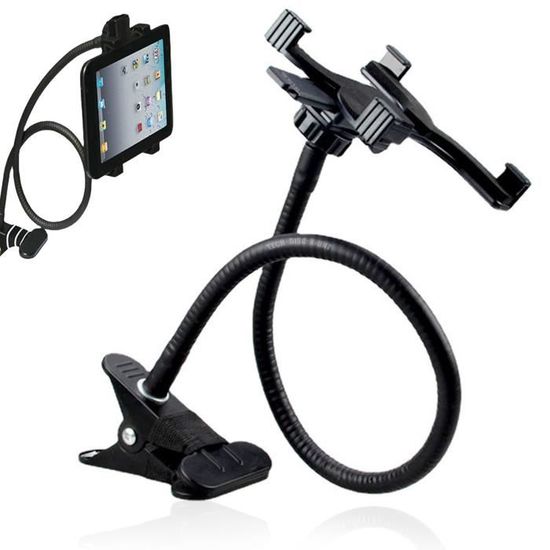 Support Telephone,360° Rotatif Support Autour Cou Flexible Mobile Phone Holder Stand Lazy Bracket Pour Lit Multifonction Support Smartphone Bureau Réglable Support (Noir