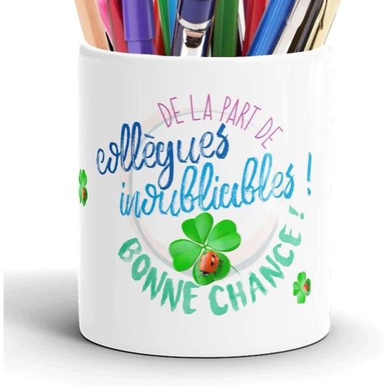 Pot À Crayons Humour Collègue Inoubliable Idée Cadeau Original Amitié Message Drôle Stylo Départ