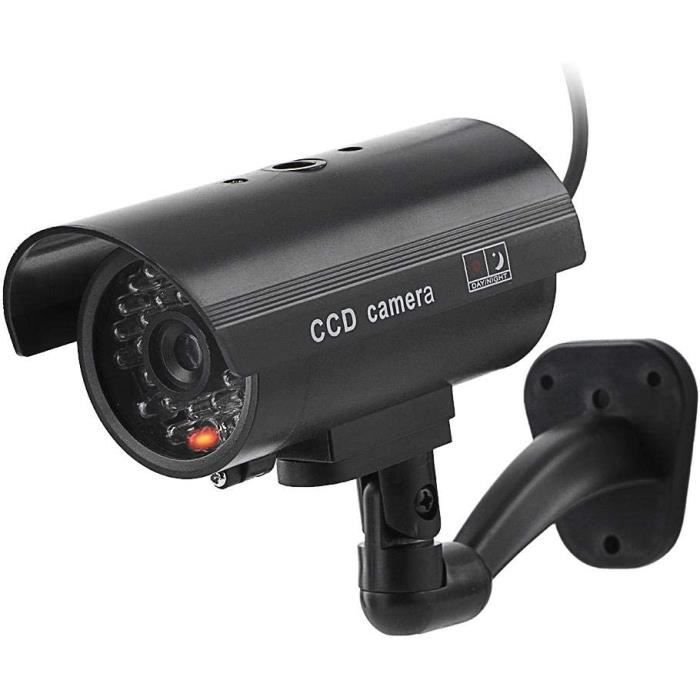 Caméra Factice ASHATA Avec LED Clignotante - Effet Dissuasif Anti-vol - Étanche Pour Intérieur/extérieur - Argenté