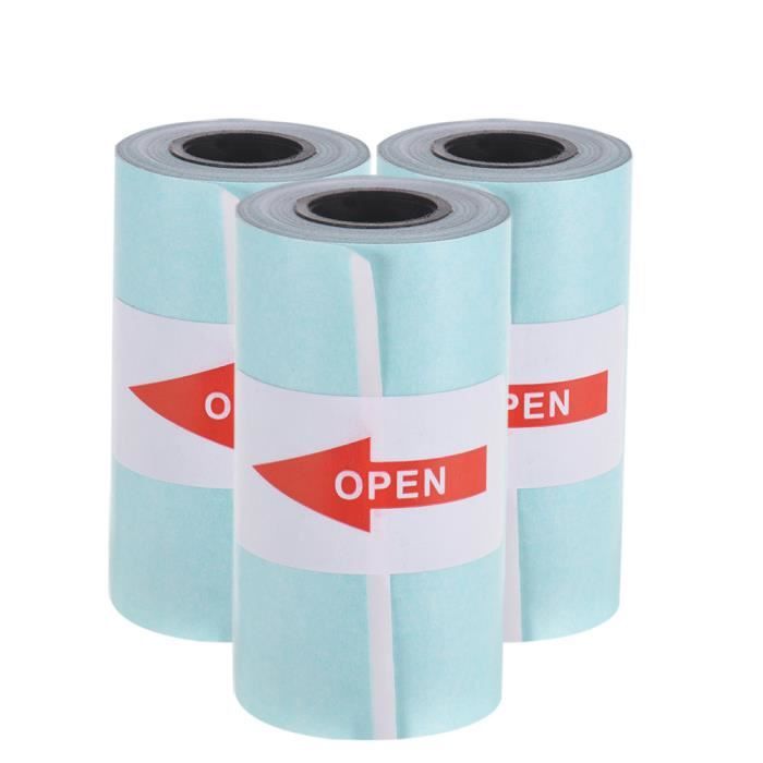 Rouleau de papier autocollant imprimable Papier thermique direct avec auto-adhésif 57 * 30mm (2.17 * 1.18in) pour imprimante therm