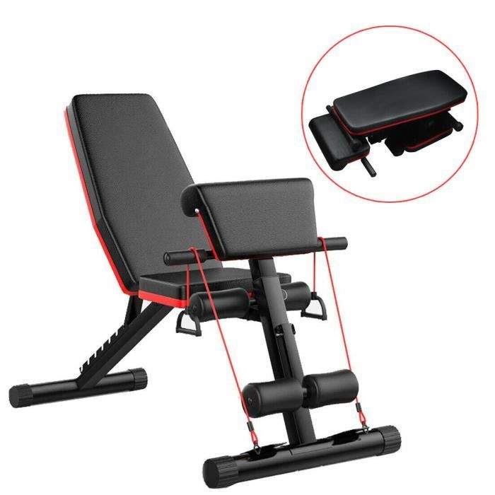 Banc de Musculation Pliable Abdominaux d'entraînement Dossier Dorsaux Réglable