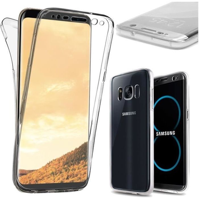 Coque pour Samsung Galaxy S8 Plus intégral 360 Etui Protection Transparente Clair Silicone Doux Flexible Caoutchouc Étui en Gel