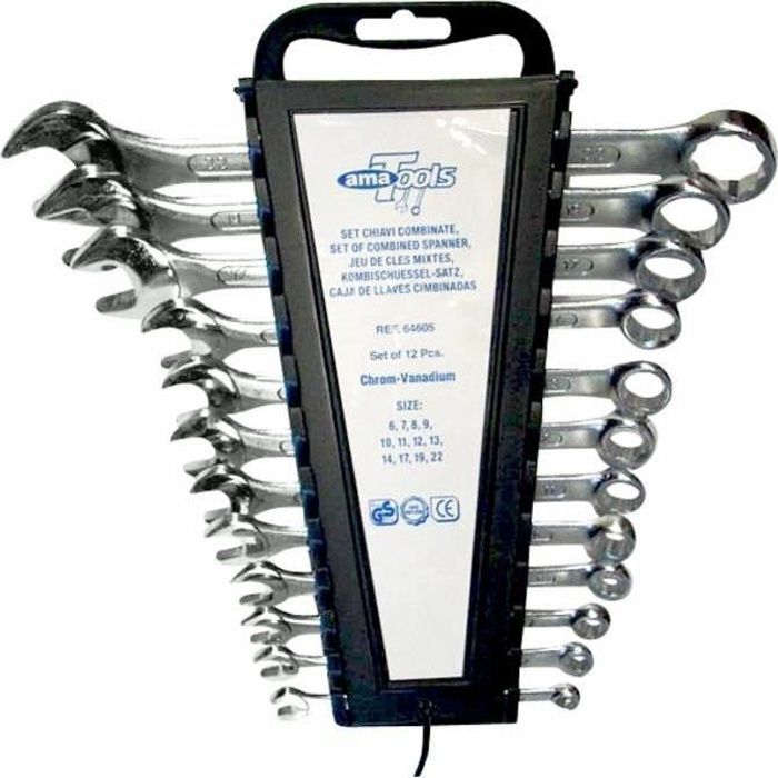 Jeu de 12 clés plates mixtes AMA-TOOLS