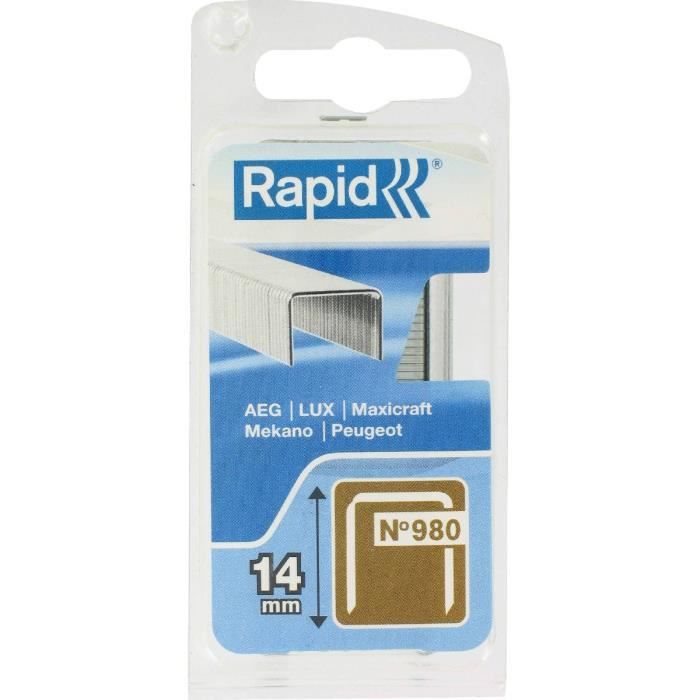 RAPID Agrafes galvanisées - Fil plat - N°980/14 mm
