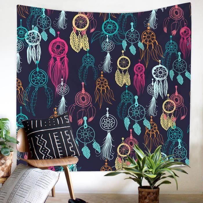 Ywei Imprimer coloré tapisserie Art de mur de pièce Hanging Tapisserie Art Nature Décoration d'intérieur_MO2370