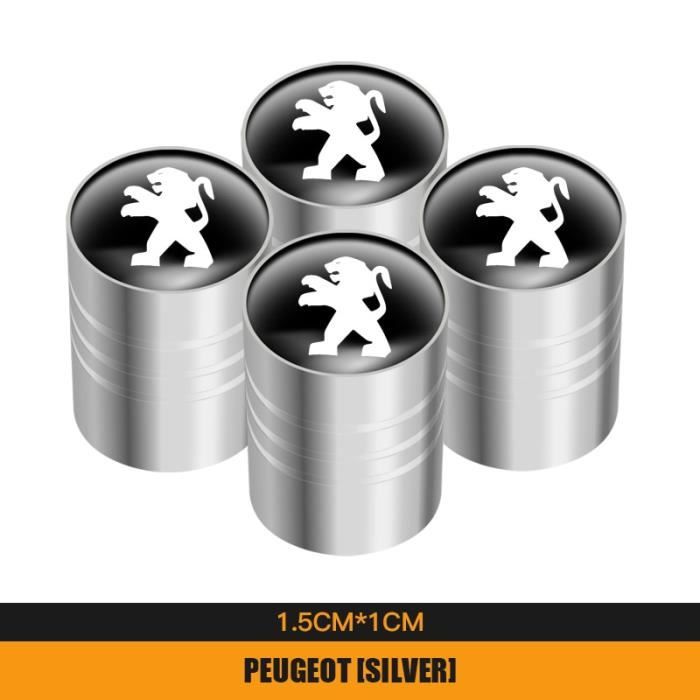 Taille Un argent Bouchons de tige de Valve de pneu de roue de voiture en métal, 4 pièces, pour Peugeot 206 307 308 3008 207 208 40