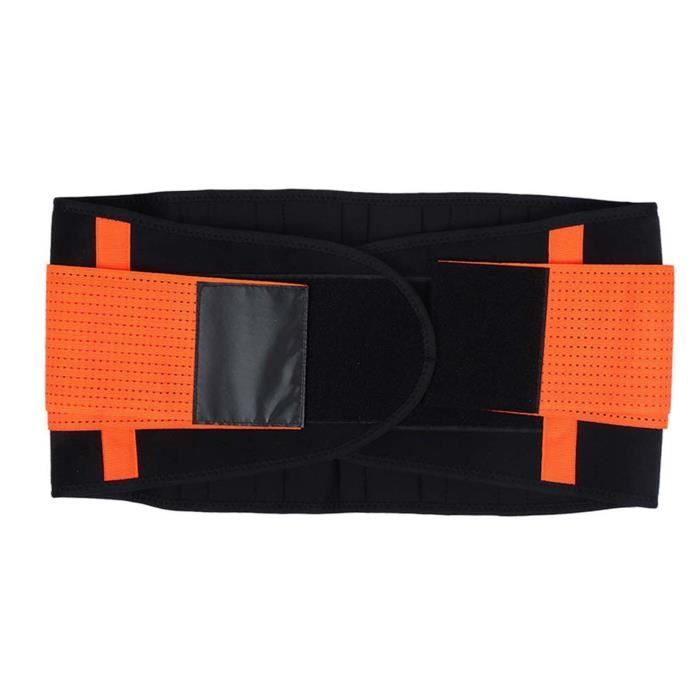 Cikonielf ceinture de sport Ceinture d'exercice ajustable Wrap Lumber Spine Support Ceinture Posture Corrector Orange (Orange L)