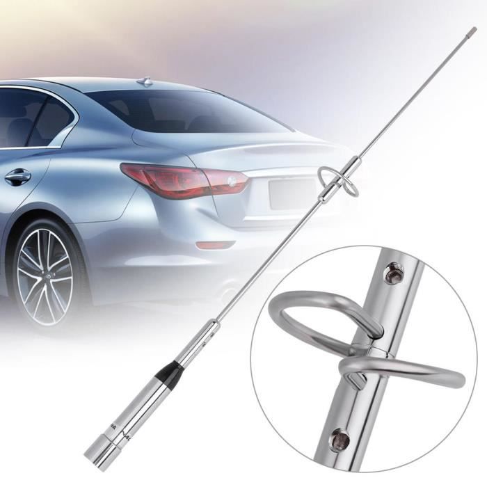Drfeify antenne radio Antenne UV double bande NL-770S 45CM avec connecteur de type UHF pour autoradio mobile