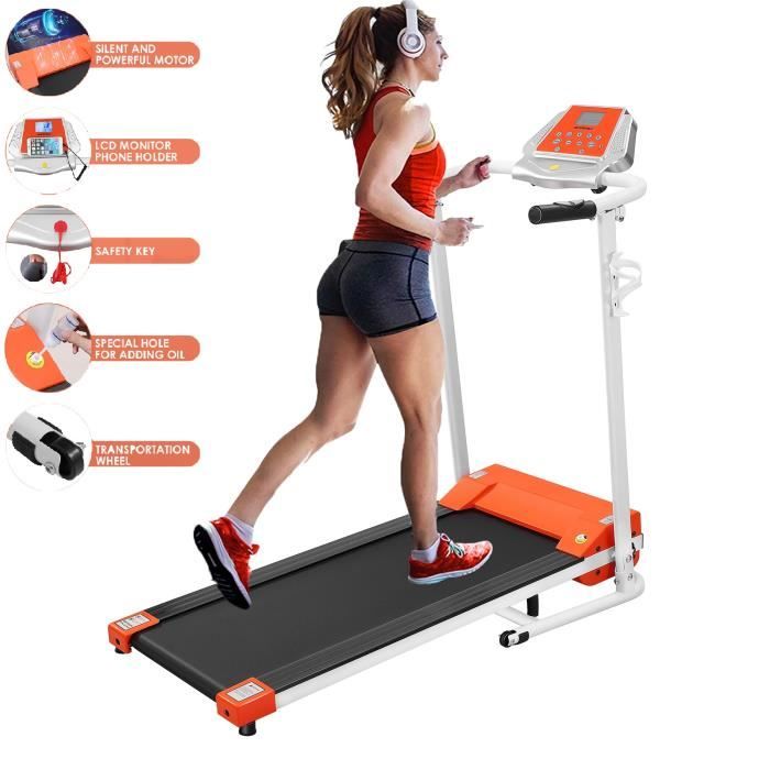 BESPORTBLE Tapis de course electrique pliable - 1-10 km/h - 128 x 50 x 118 cm