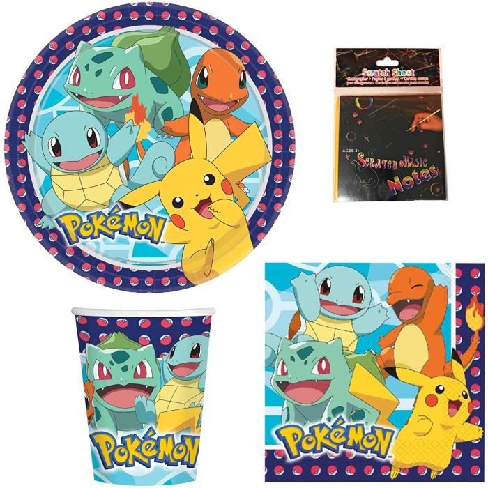 DECORATA PARTY Kit Accessoire Pokemon pour Fêtes et Anniversaire garçon et Fille