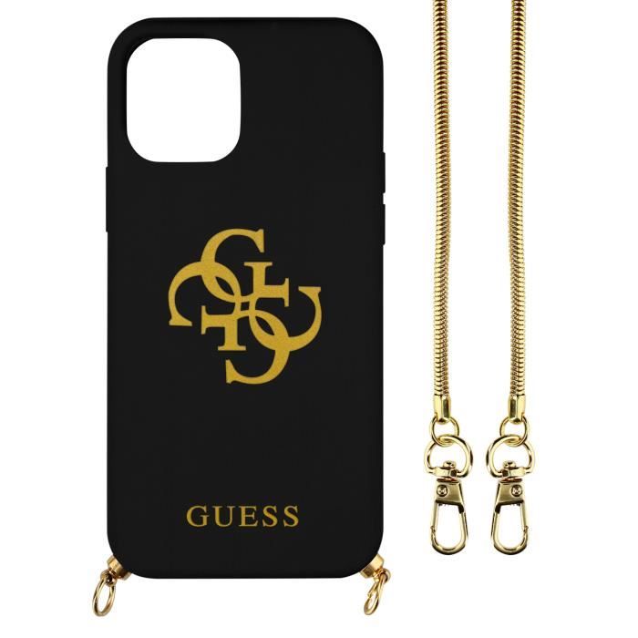 Coque iPhone 11 Silicone Soft Touch avec Chaîne Serpent Guess noir Noir